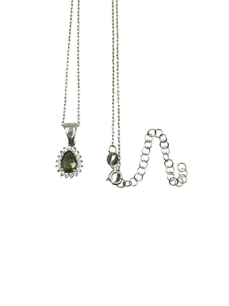 Collar Plata .925 Piedra Sultanita Gota