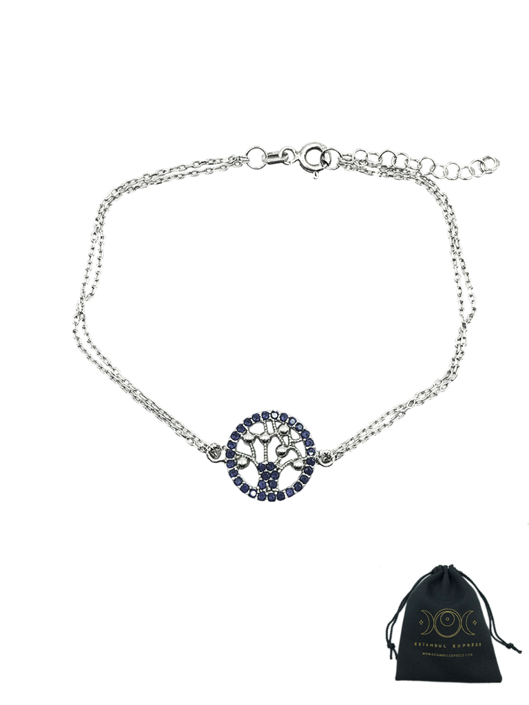 Arbol La Vida Collar Plata .925  Piedra Zirconia Elegancia - Hecho en Turquía