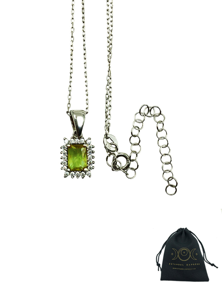 Collar Plata .925 Piedra Sultanita Hexágono