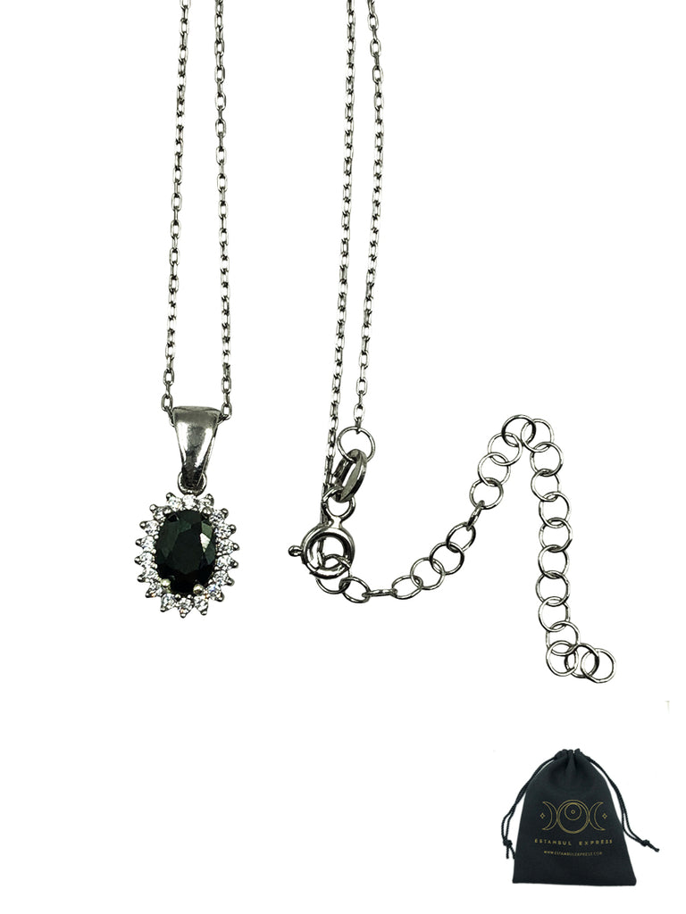 Collar De Plata .925 Ovalado Negro