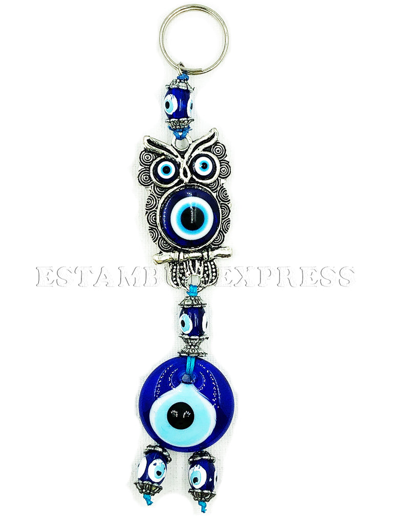 Llavero Buho Con Vidrio Ojo Turco - Protección y Estilo en un Accesorio Único