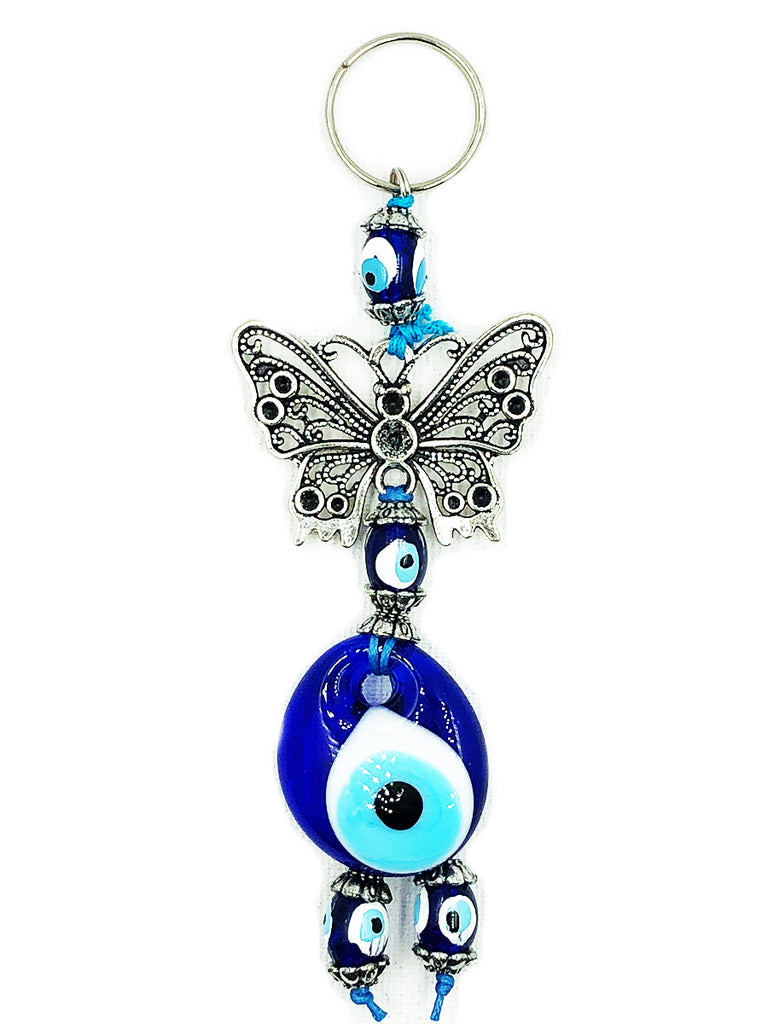 Llavero Mariposa Con Vidrio Ojo Turco - Protección y Estilo en un Accesorio Único