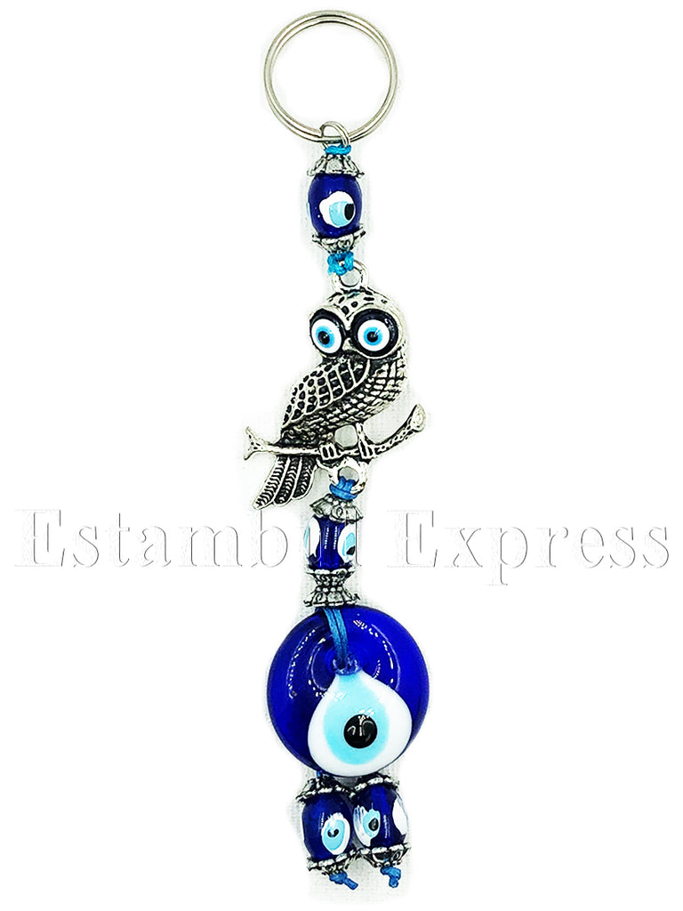 Llavero Buho Con Vidrio Ojo Turco - Protección y Estilo en un Accesorio Único