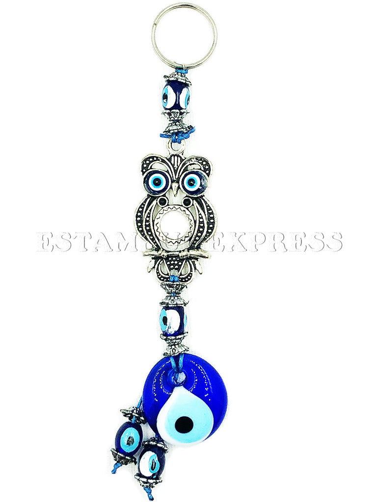 Llavero Buho Con Vidrio Ojo Turco - Protección y Estilo en un Accesorio Único