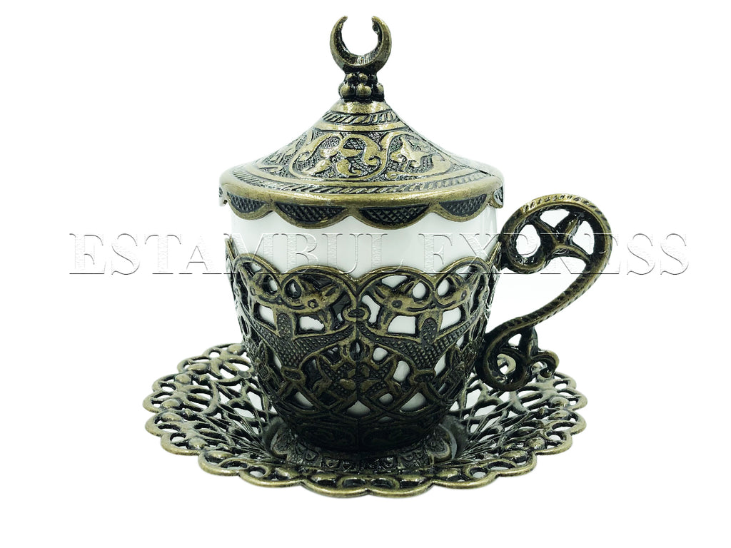 Taza Para Cafe Turco O Espresso Estilo Otomano | Color Verde Oscuro