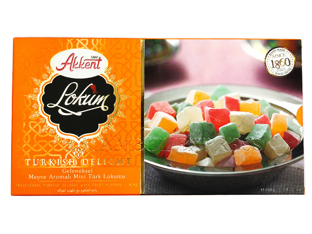 Delicias Turcas Lokum, Sabor Frutas Mixtas Rosa, Limon, Menta, Naranja