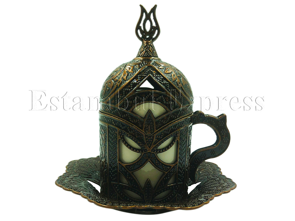 Taza Para Cafe Turco O Espresso Estilo Otomano | Color Bronce Antiguo