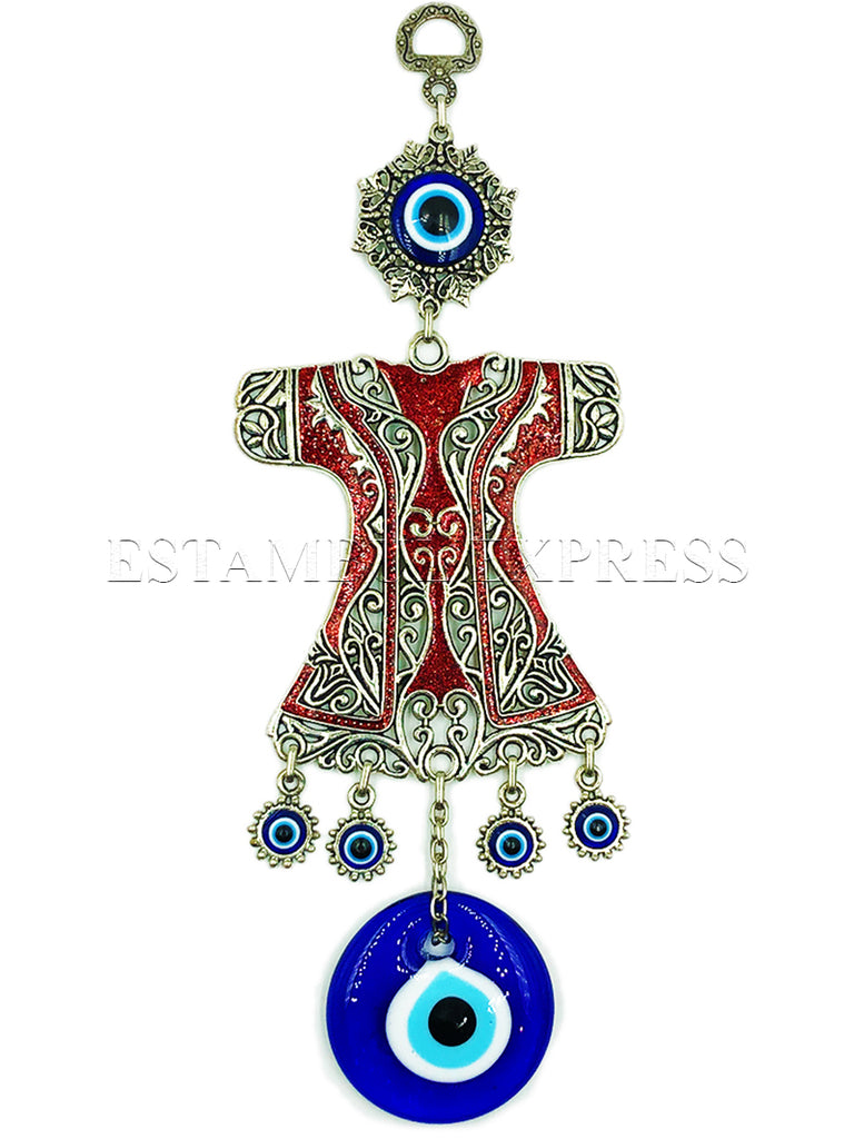 Adorno Para Pared Kaftan Rojo Grande Y Con Vidrio Ojo Turco