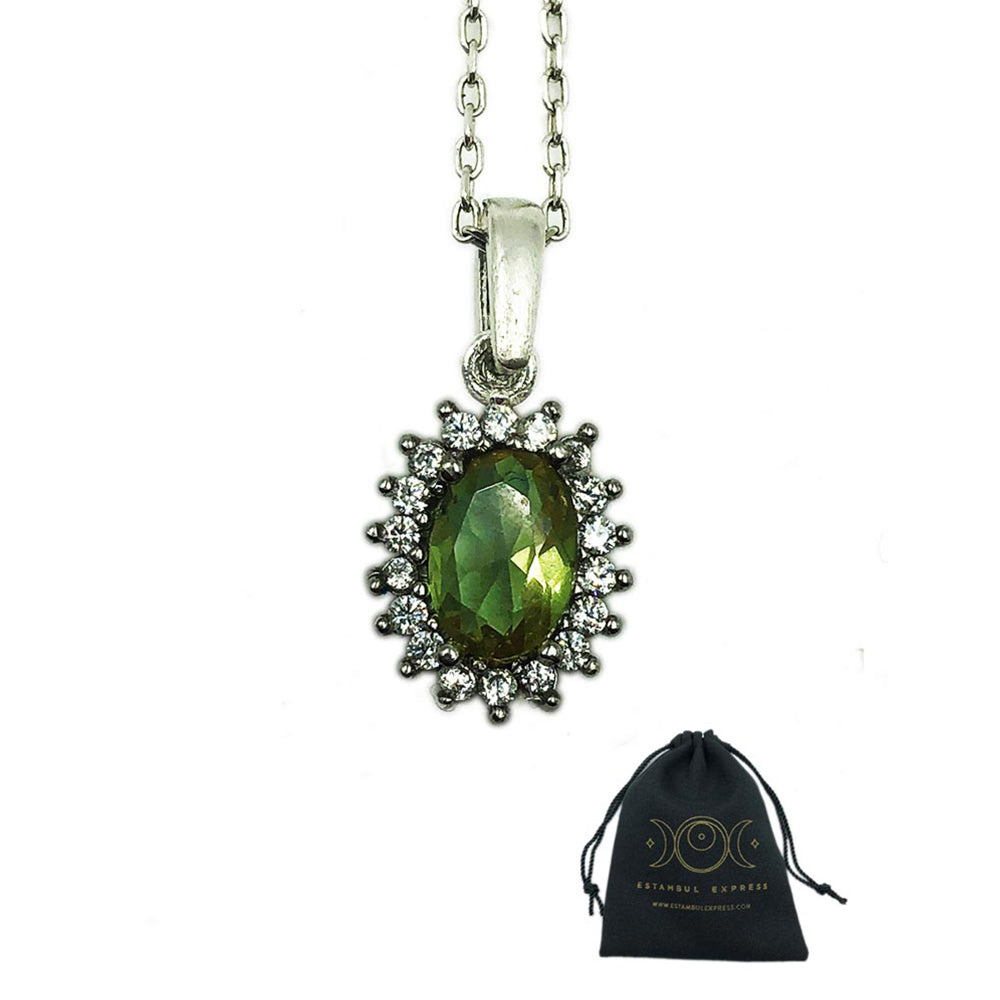 Collar Plata .925 Piedra Sultanita Ovalada
