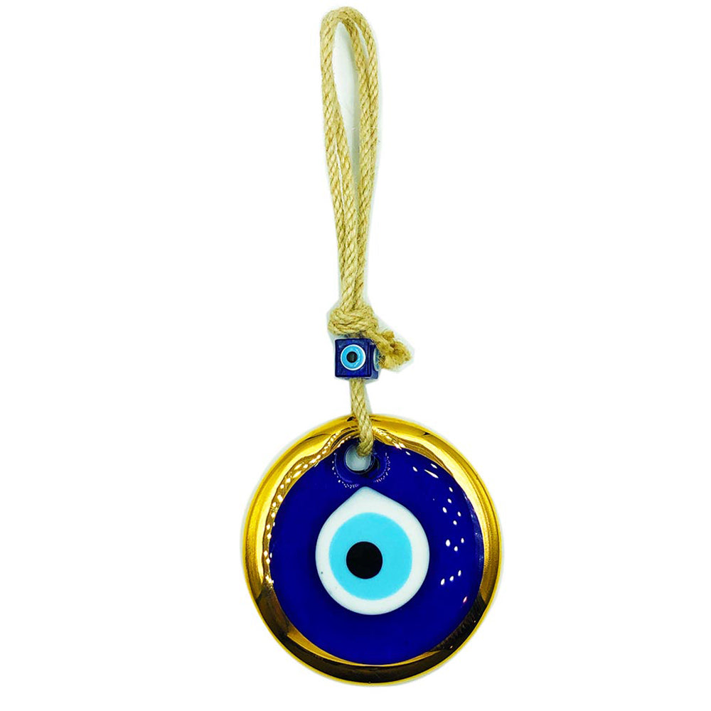 Colgante Con Ojo Turco Vidrio Color Dorado de 10 cm | Protección y Elegancia